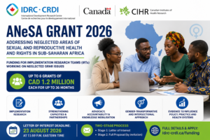 IDRC ANeSA Grant 2026: Up to CAD 1.2 Million for  Health Research in Africa