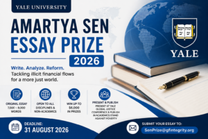 Yale University Amartya Sen Essay Prize 2026: Win Up to $8,000 for an Original Essay