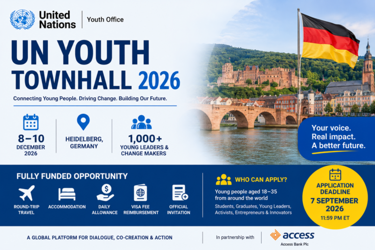 United Nations Youth Townhall 2026 in Germany: Fully Funded