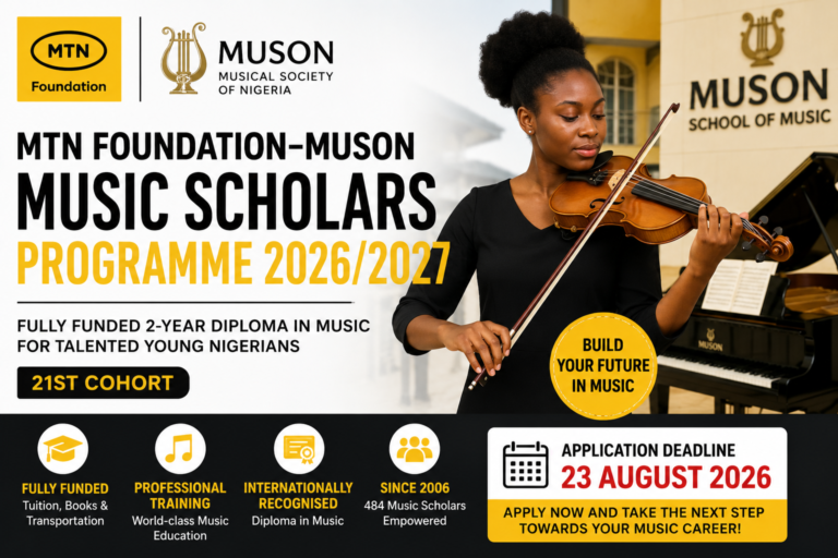 MTN Foundation–MUSON Scholarship 2026/2027: Fully Funded