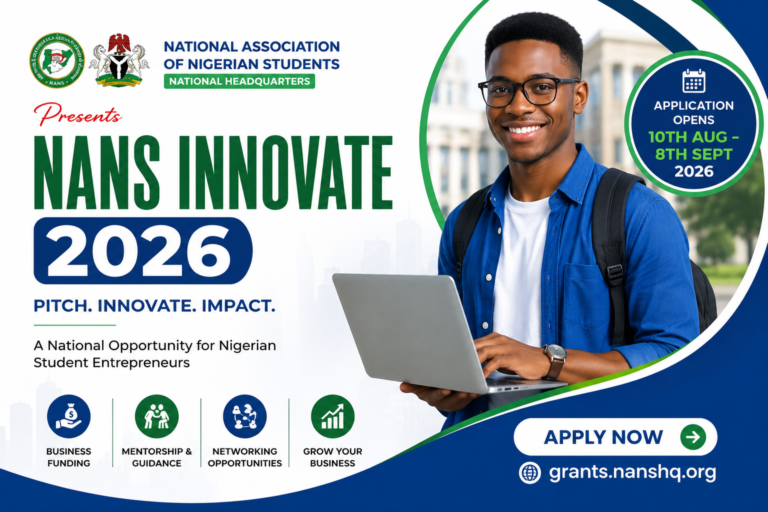 NANS Innovate 2026: Funding Opportunity for Nigerian Student Entrepreneurs