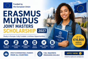 Erasmus Mundus Joint Masters Scholarship 2027: Fully Funded Master’s Scholarship