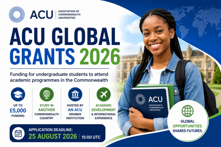 ACU Global Grants 2026: Up to £5,000 for Undergraduate Students