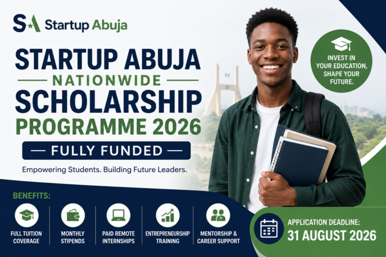 Startup Abuja Nationwide Scholarship Programme 2026 (Fully Funded)