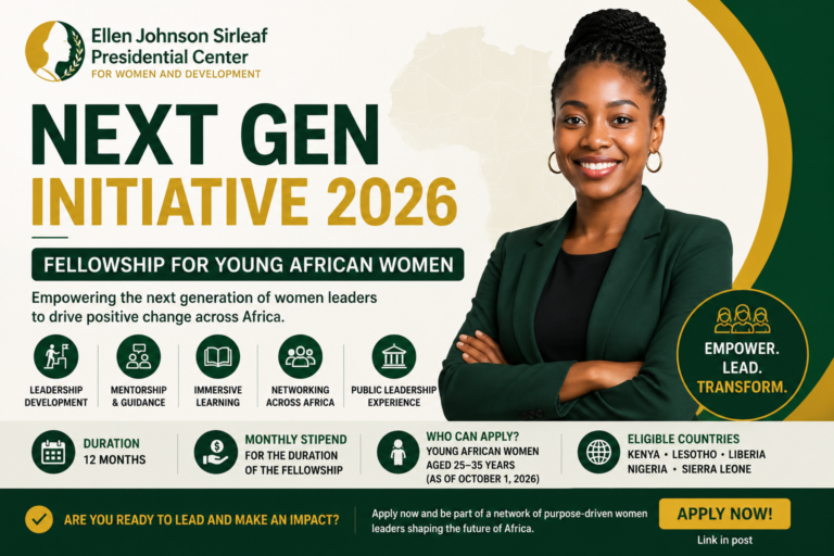 Next Gen Initiative 2026 Fellowship for Young African Women