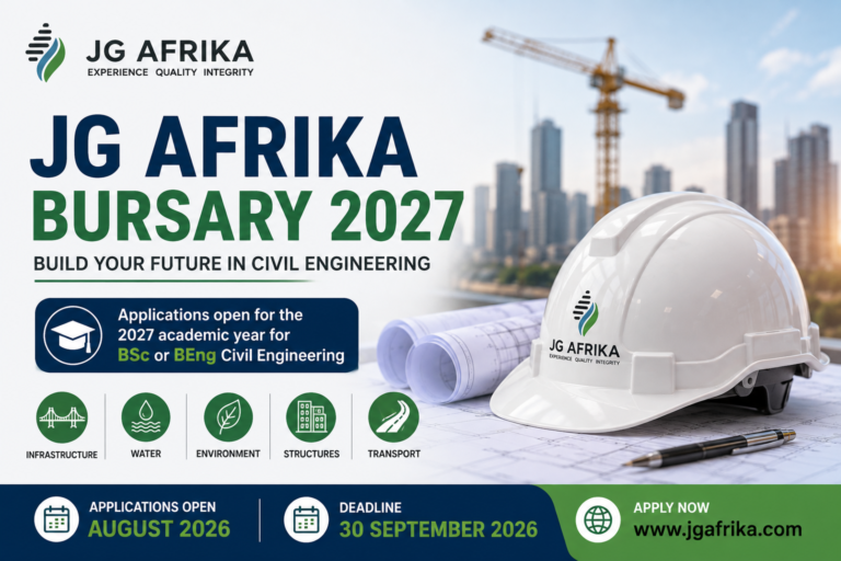 JG Afrika Bursary 2027: Funding Opportunity for Civil Engineering Students