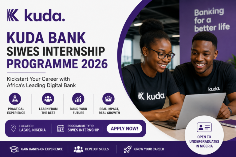 Kuda Bank SIWES Internship Programme 2026