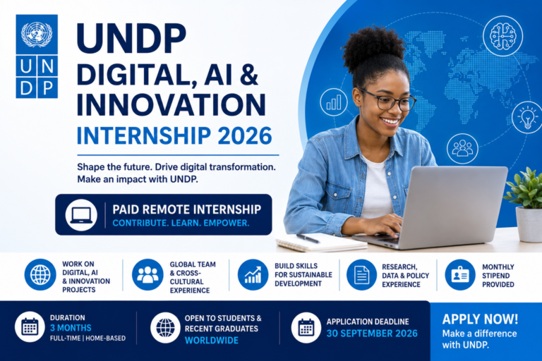 UNDP Digital, AI and Innovation Internship 2026: Paid Remote Internship for Students and Recent Graduates Worldwide