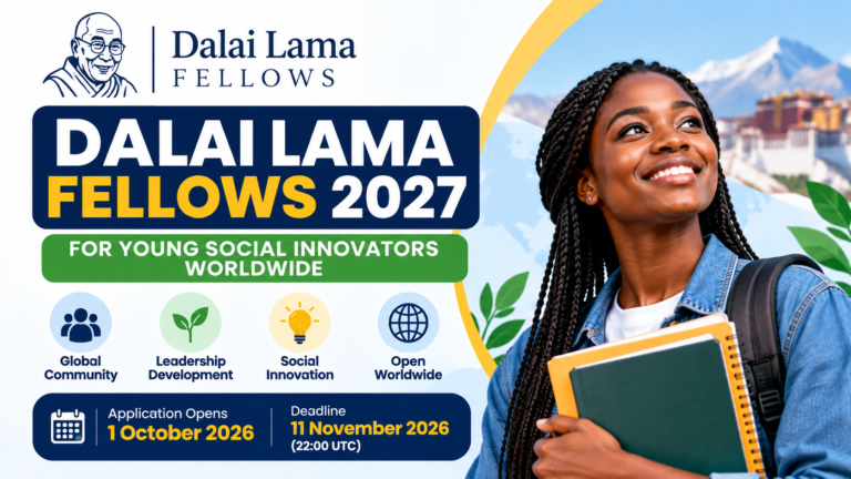 Dalai Lama Fellows 2027 for Young Social Innovators