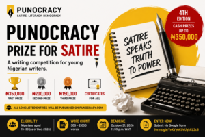 Punocracy Prize for Satire 2026: Win ₦350,000 for Your Writing