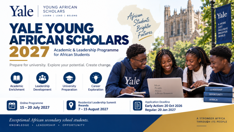 Fully Funded YALE African Leadership Scholarship Programme