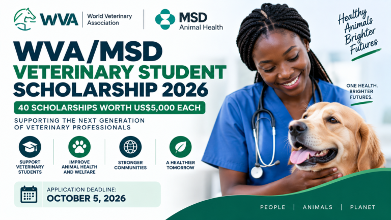 WVA/MSD Veterinary Student Scholarship 2026:Worth US$5,000