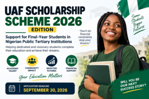 UAF Scholarship Scheme 2026: Scholarship for  Nigerian Students