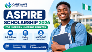 Carewave ASPIRE Scholarship 2026 for Nigerian Undergraduates