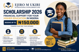 Ejiro M Ukiri International Scholarship 2026