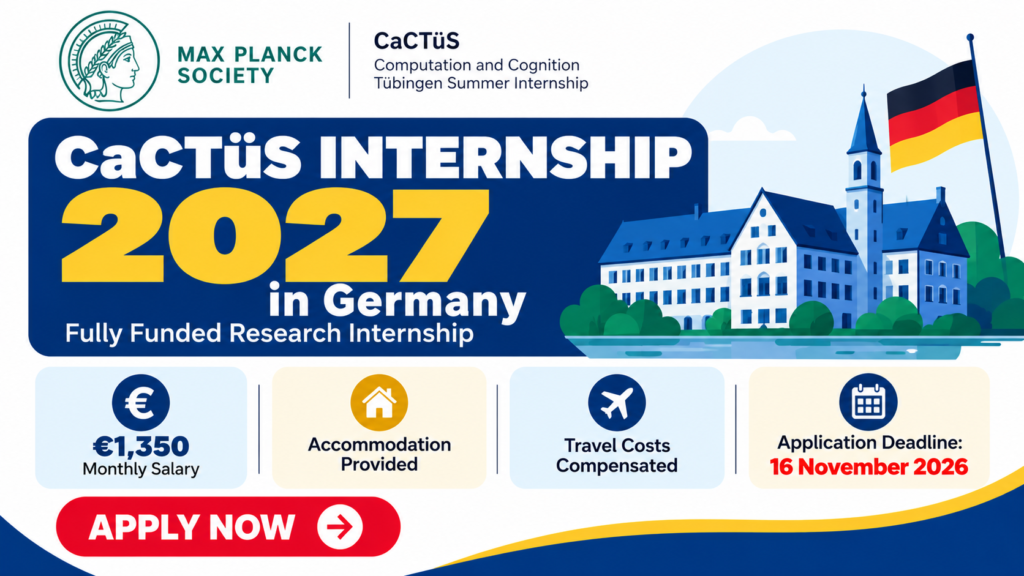 CaCTüS Internship 2027 in Germany: Fully Funded