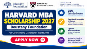 Boustany Foundation Harvard MBA Scholarship 2027 in the USA
