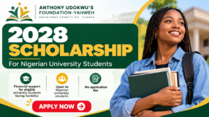Anthony Udokwu’s Foundation-Yahweh 2028 Scholarship