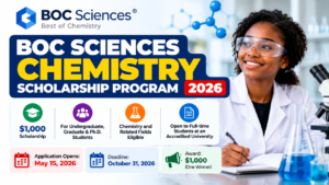 BOC Sciences Chemistry Scholarship Program 2026 — $1,000 Scholarship